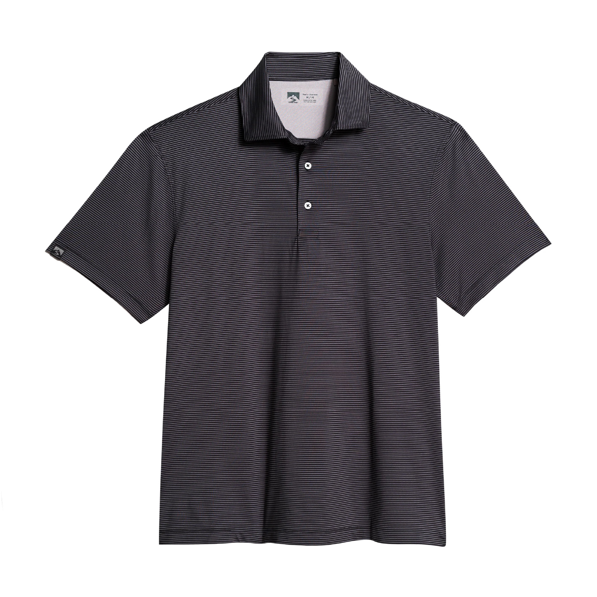 Storm Creek Men's Optimist II Microstripe Short Sleeve Polo - Black