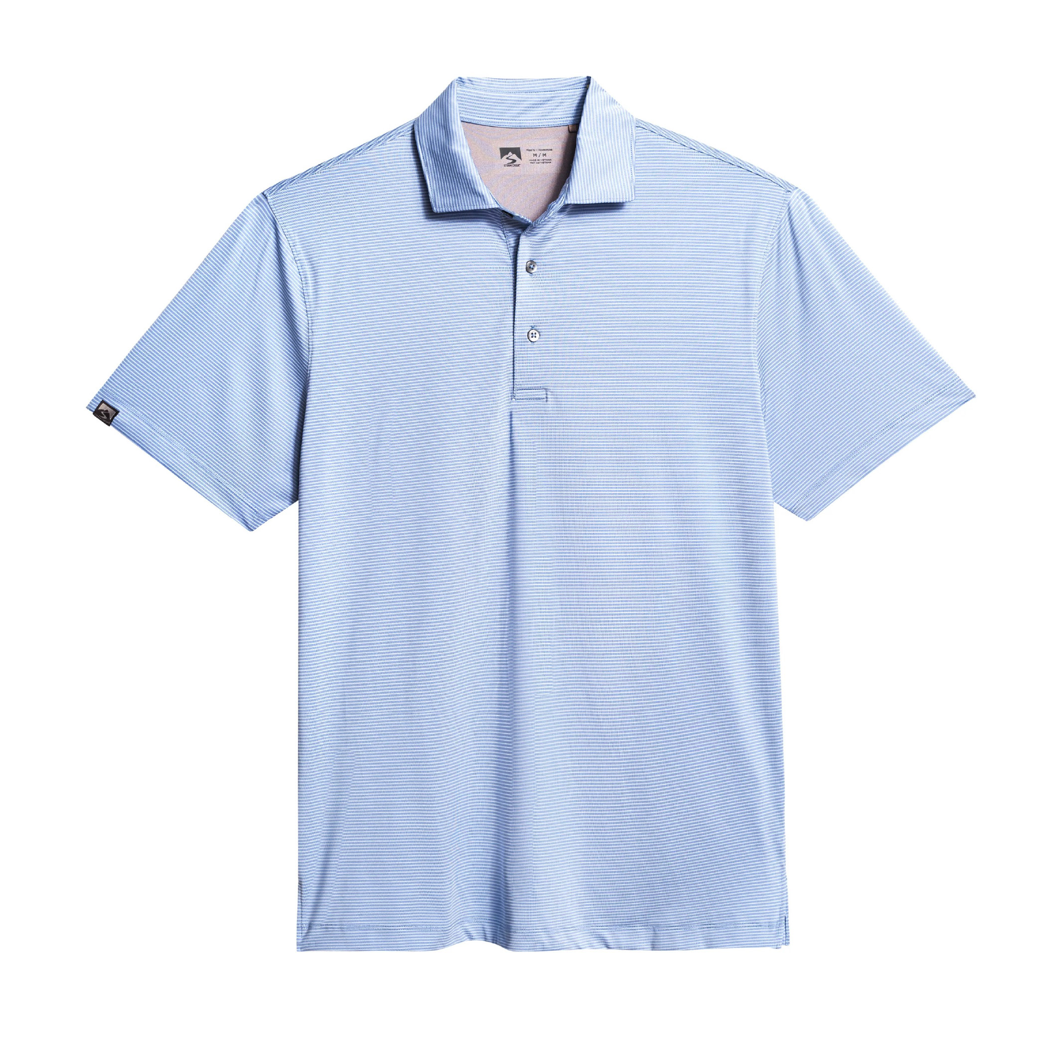 Storm Creek Men's Optimist II Microstripe Short Sleeve Polo - Peri Blue