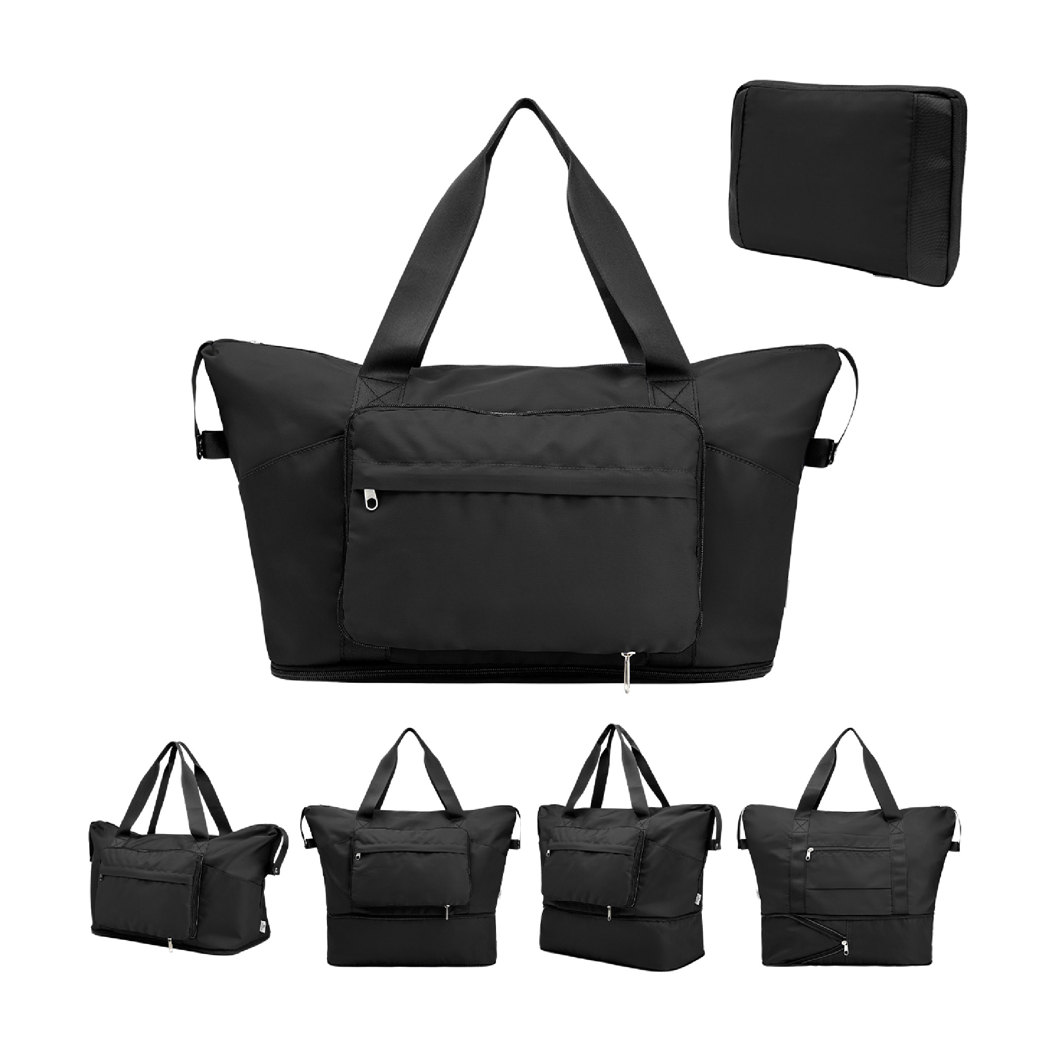 Anywhere RPET Expandable Duffel Bag - Black