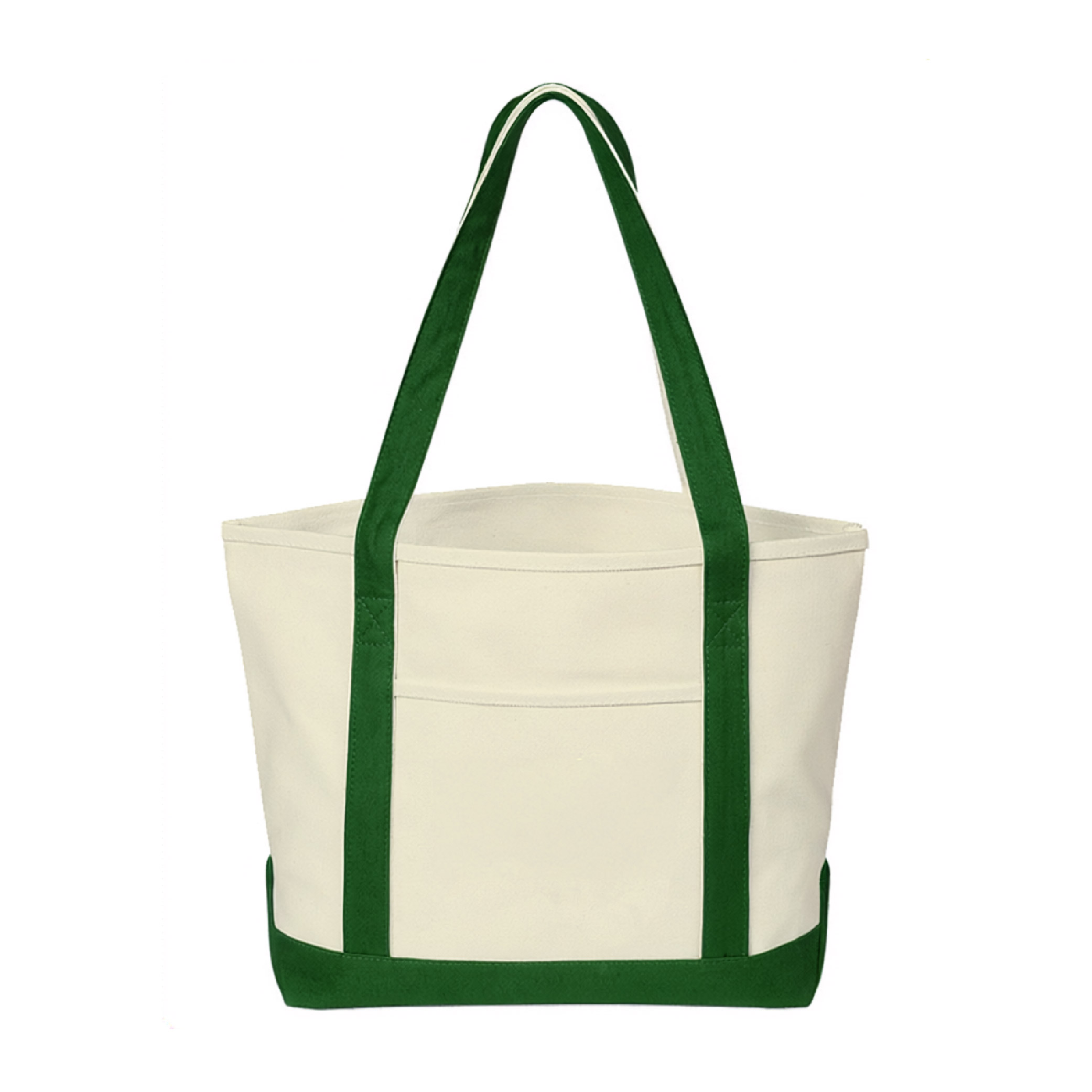 Medium Starboard Cotton Canvas Tote - Natural/Forest Green