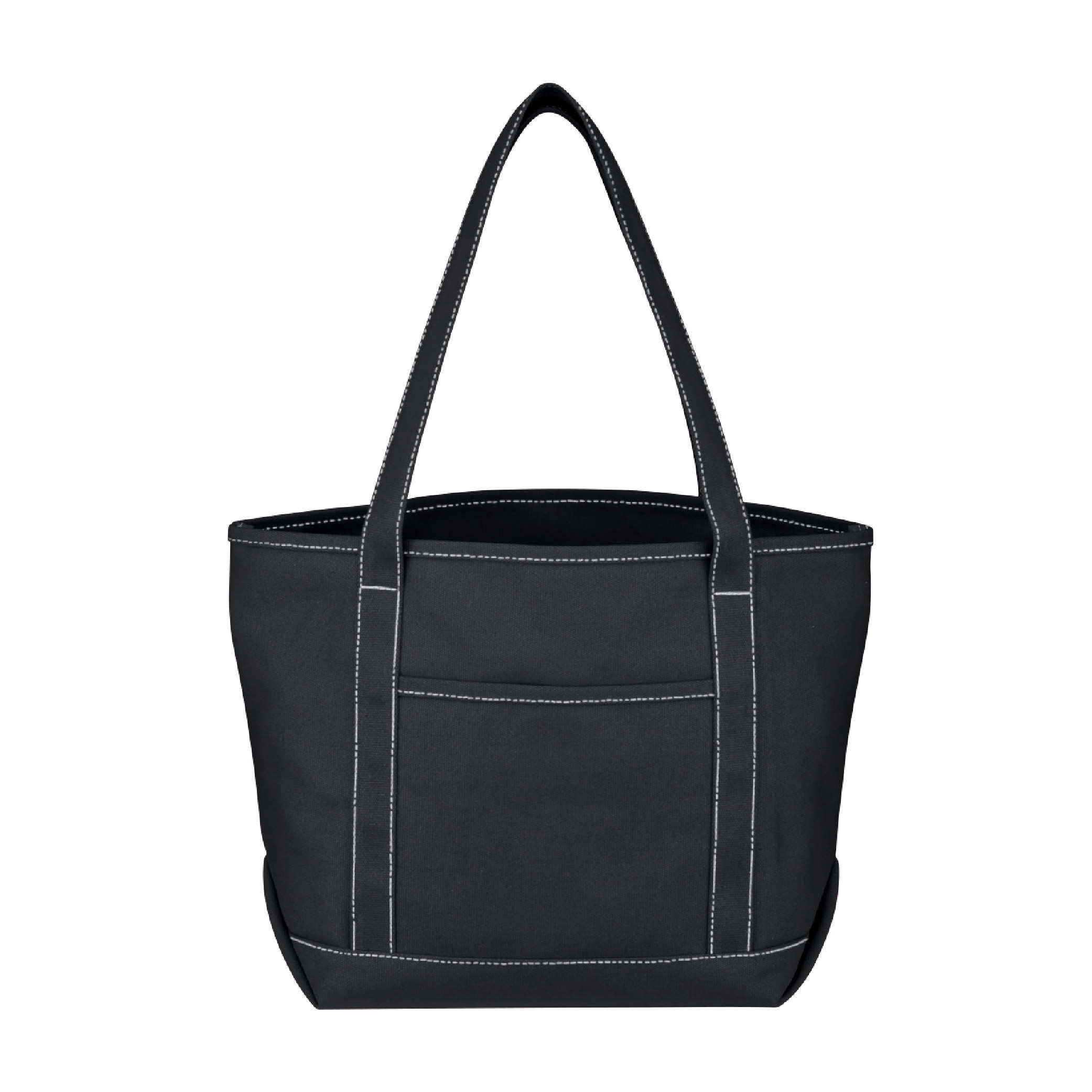 Medium 24 Oz. Cotton Canvas Yacht Tote Bag - Black
