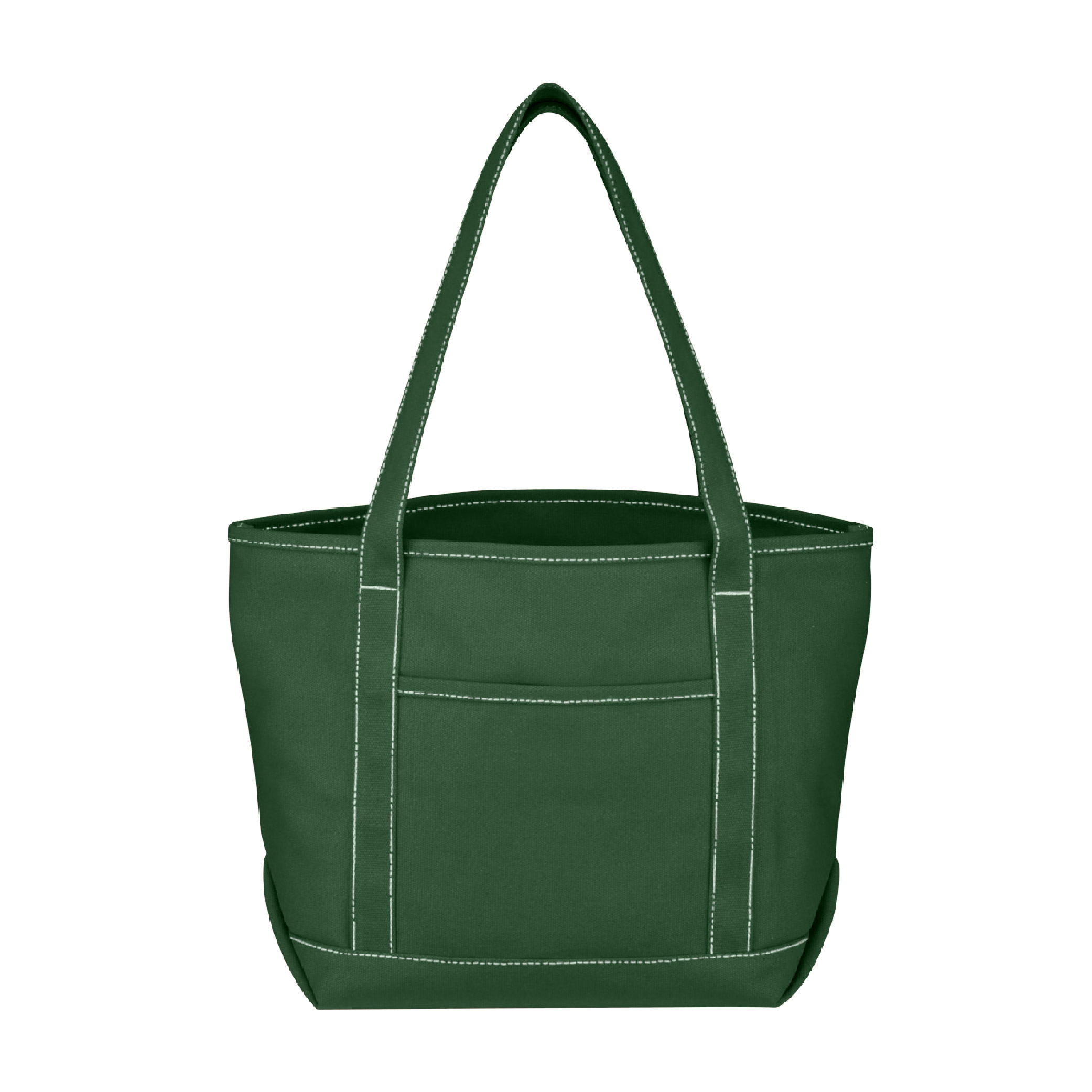 Medium 24 Oz. Cotton Canvas Yacht Tote Bag - Forest Green