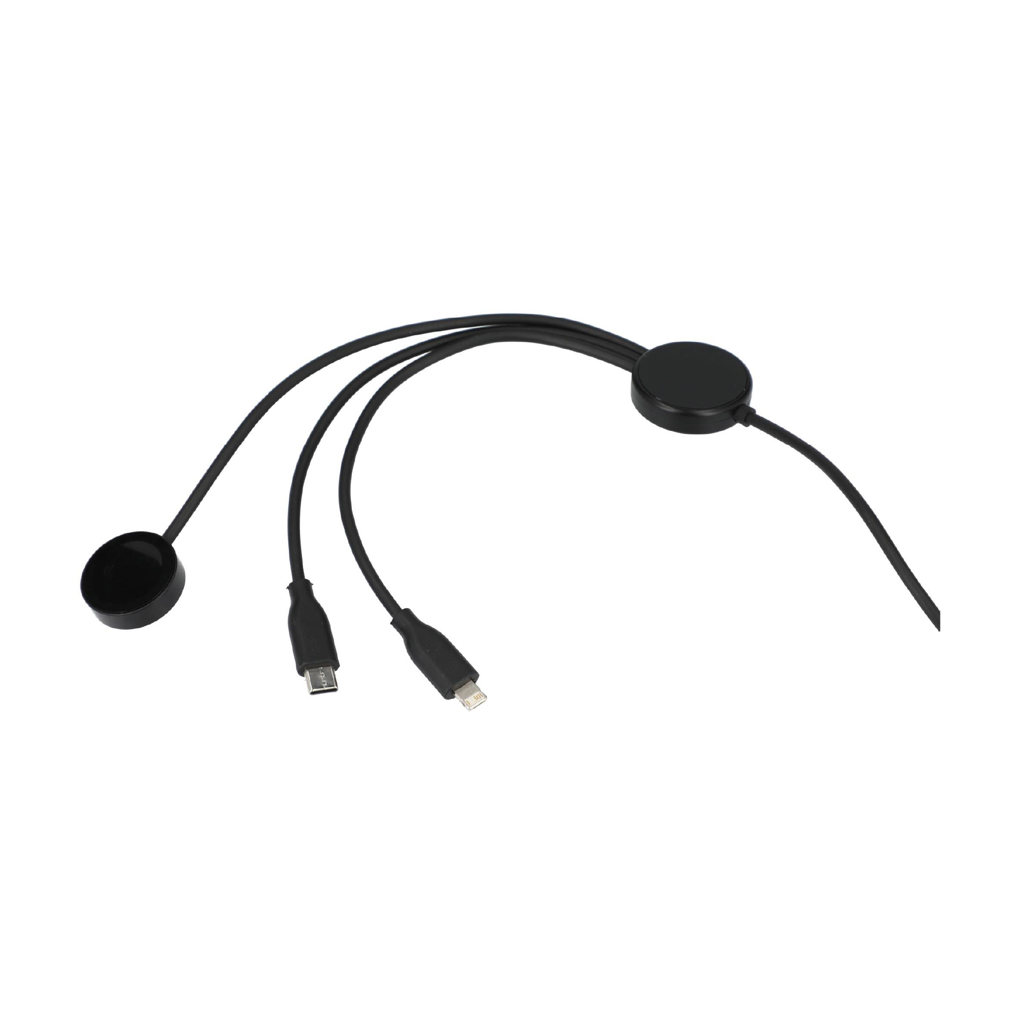 5-in-1 Long Charging Cables with iWatch Charger - Black