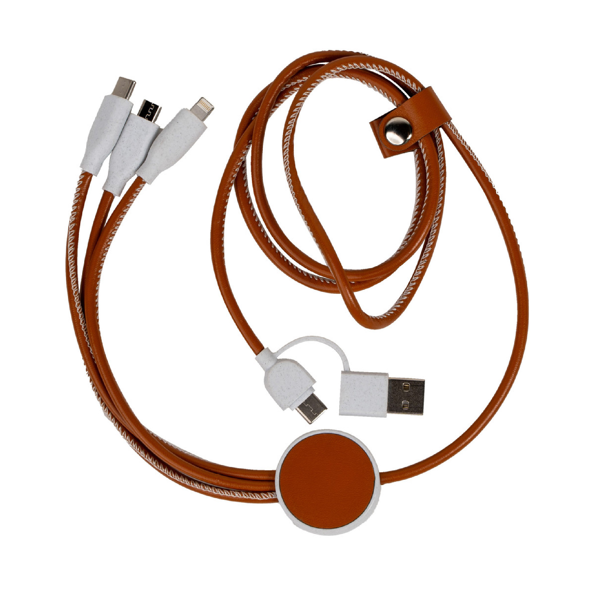 TerraToneTM 3-In-1 Charging Cable - White/Brown