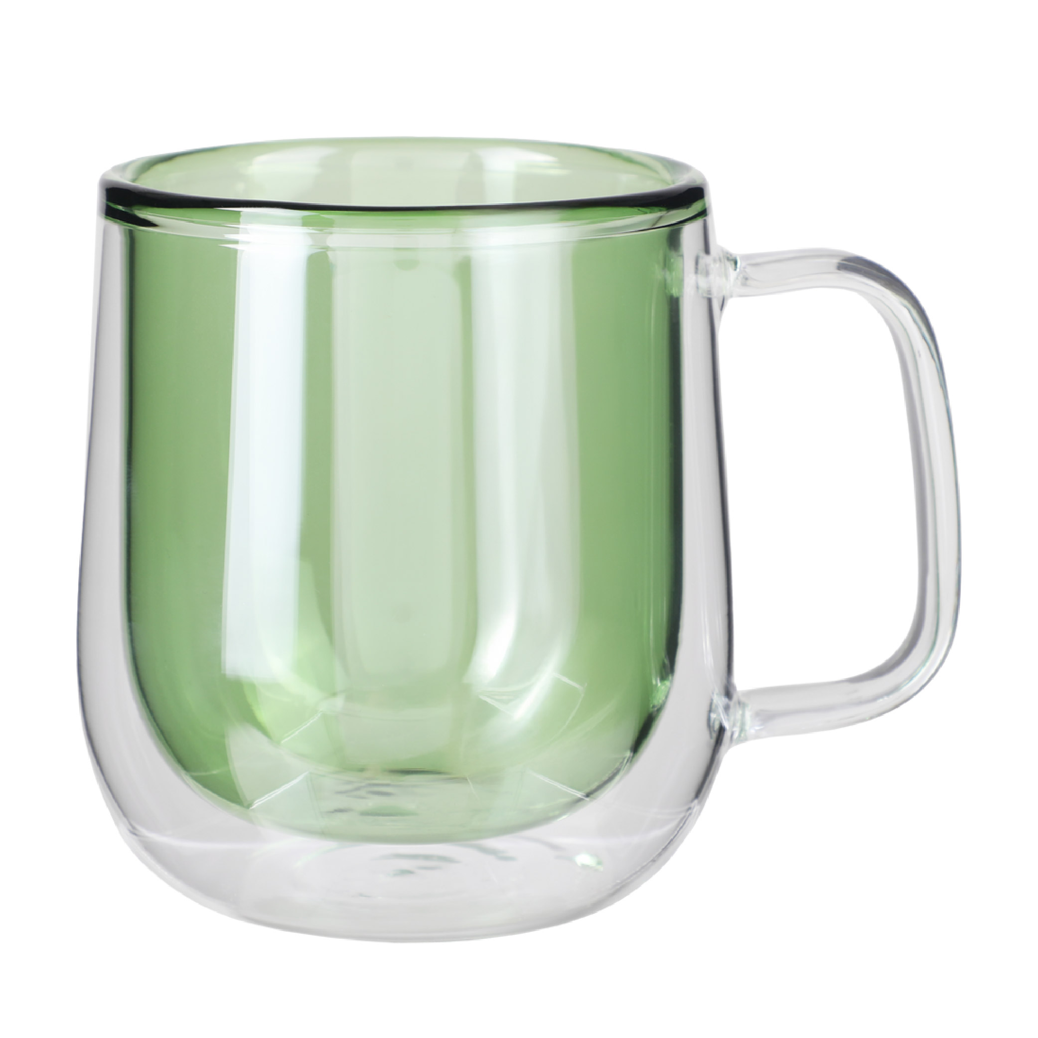 8.4 Oz. Double Walled Colored Glass Mug - Green