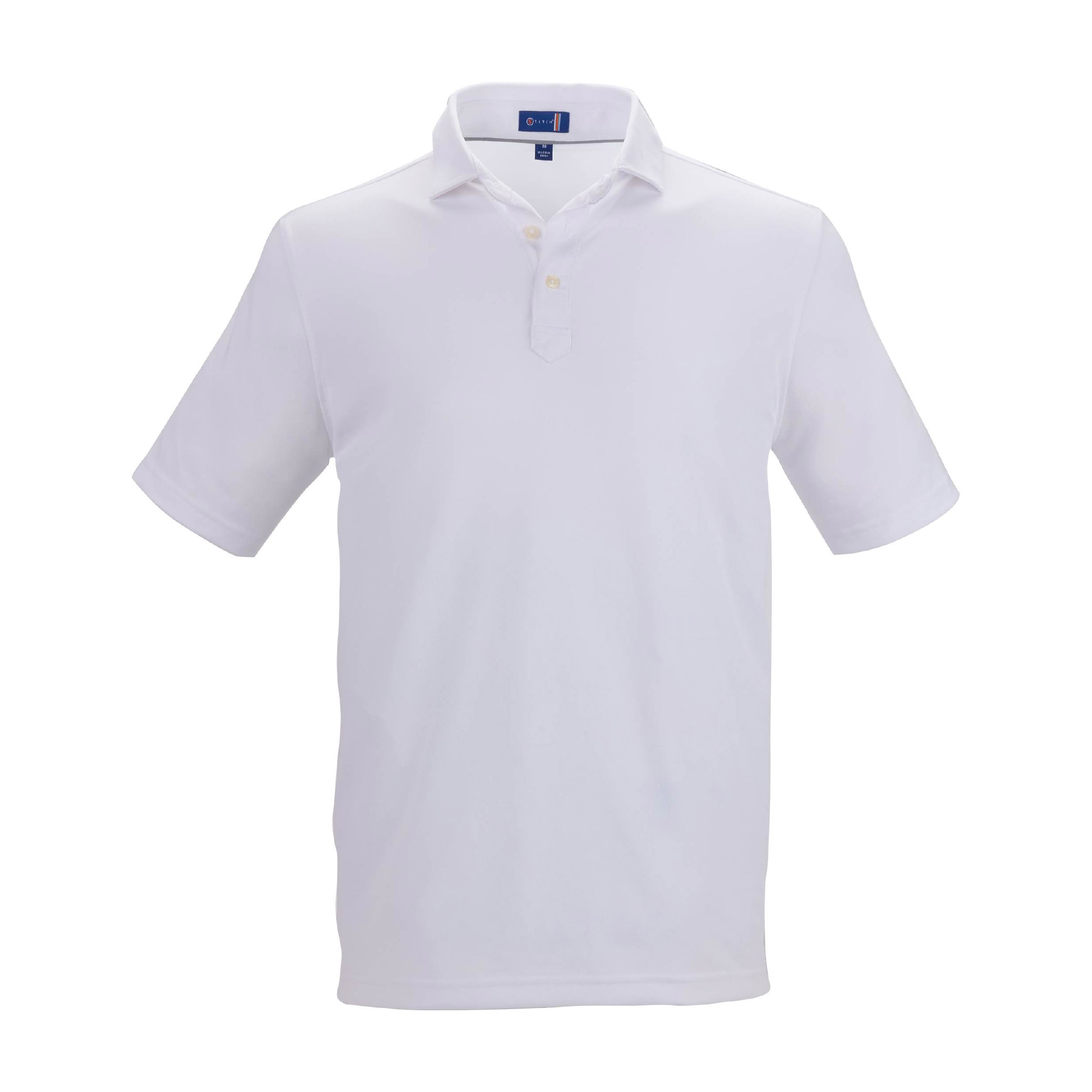 Men's STITCH Solid Short Sleeve Pique Polo - White