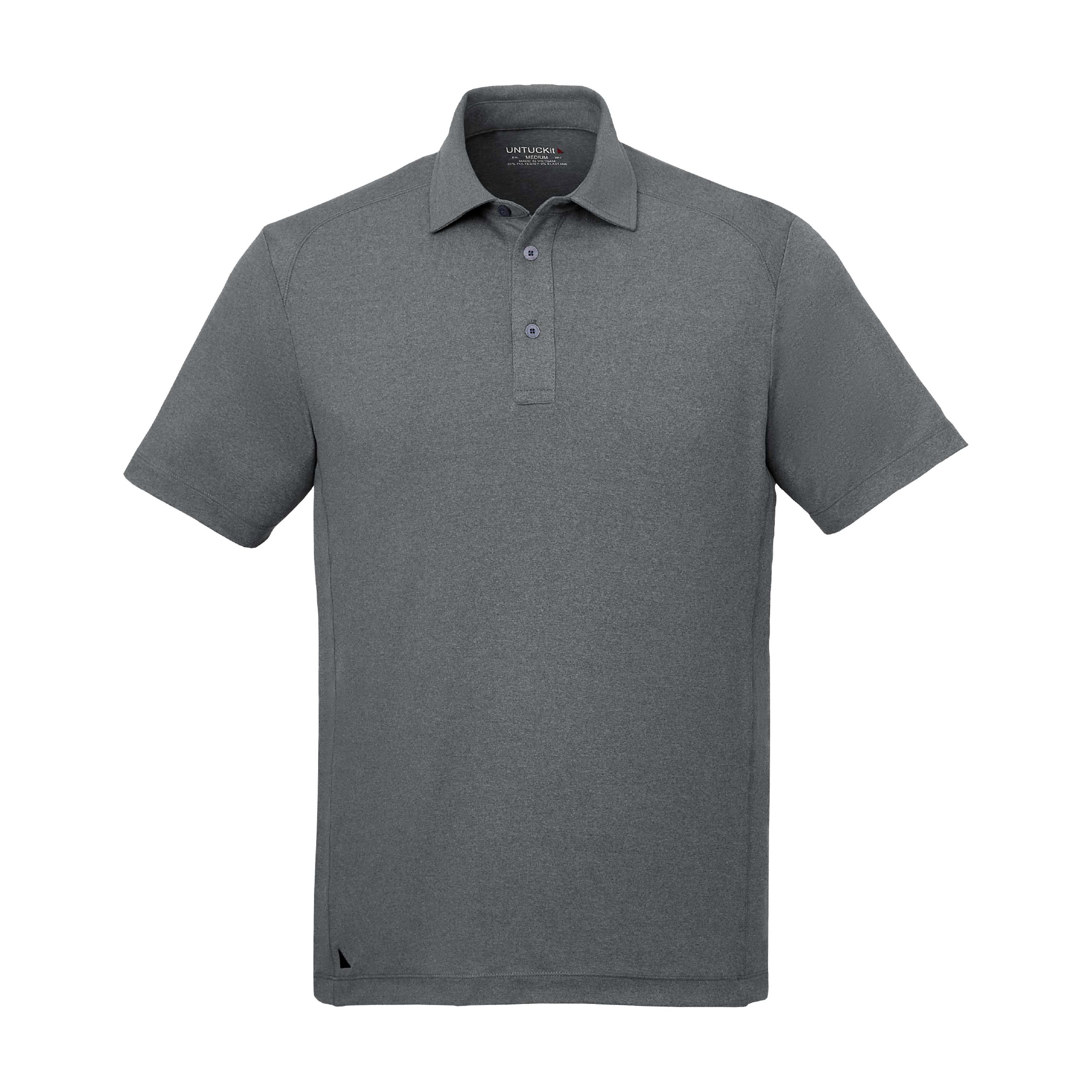 Men's UNTUCKit Performance Knit Polo - Medium Heather Grey