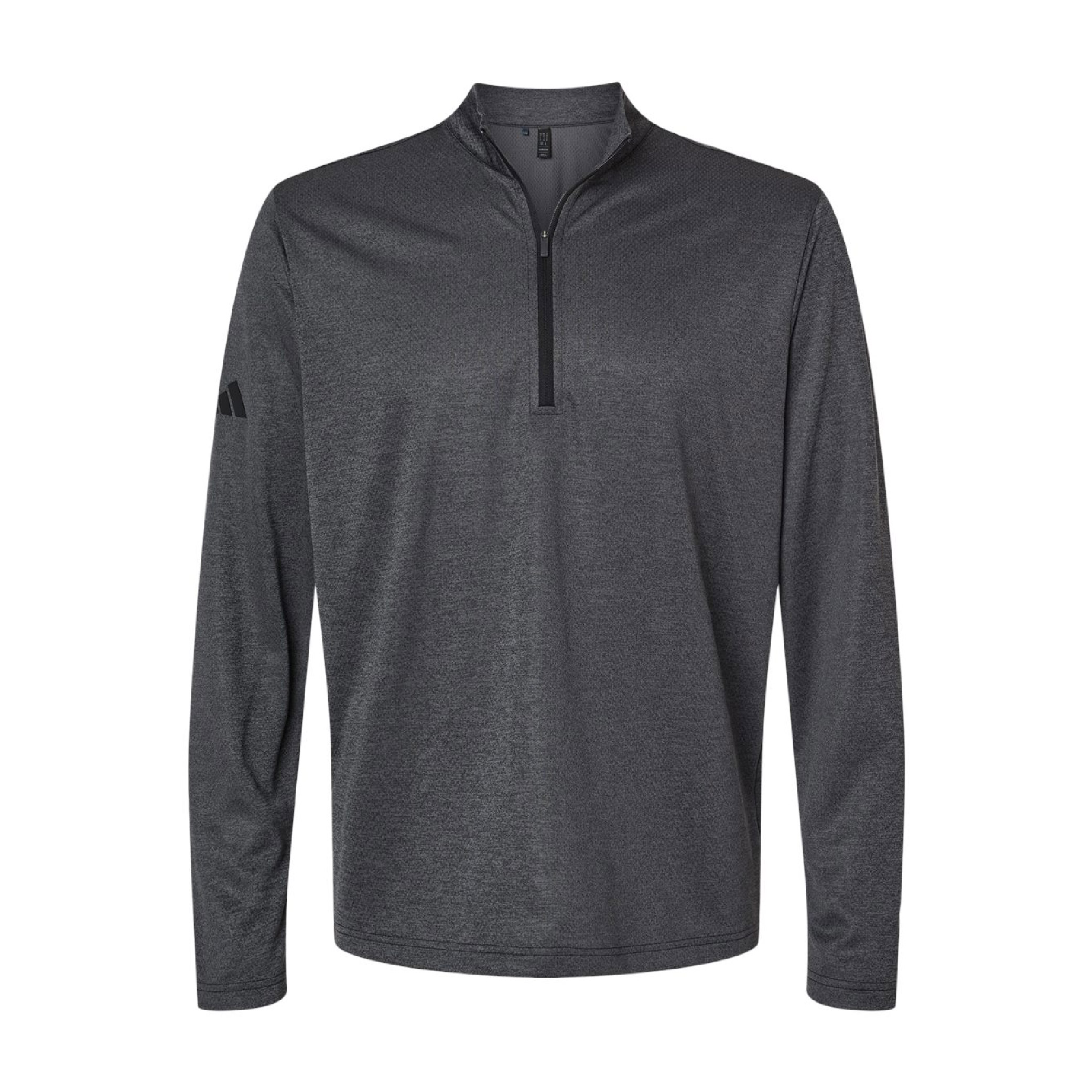 Adidas Space Dyed Quarter Zip Pullover - Black