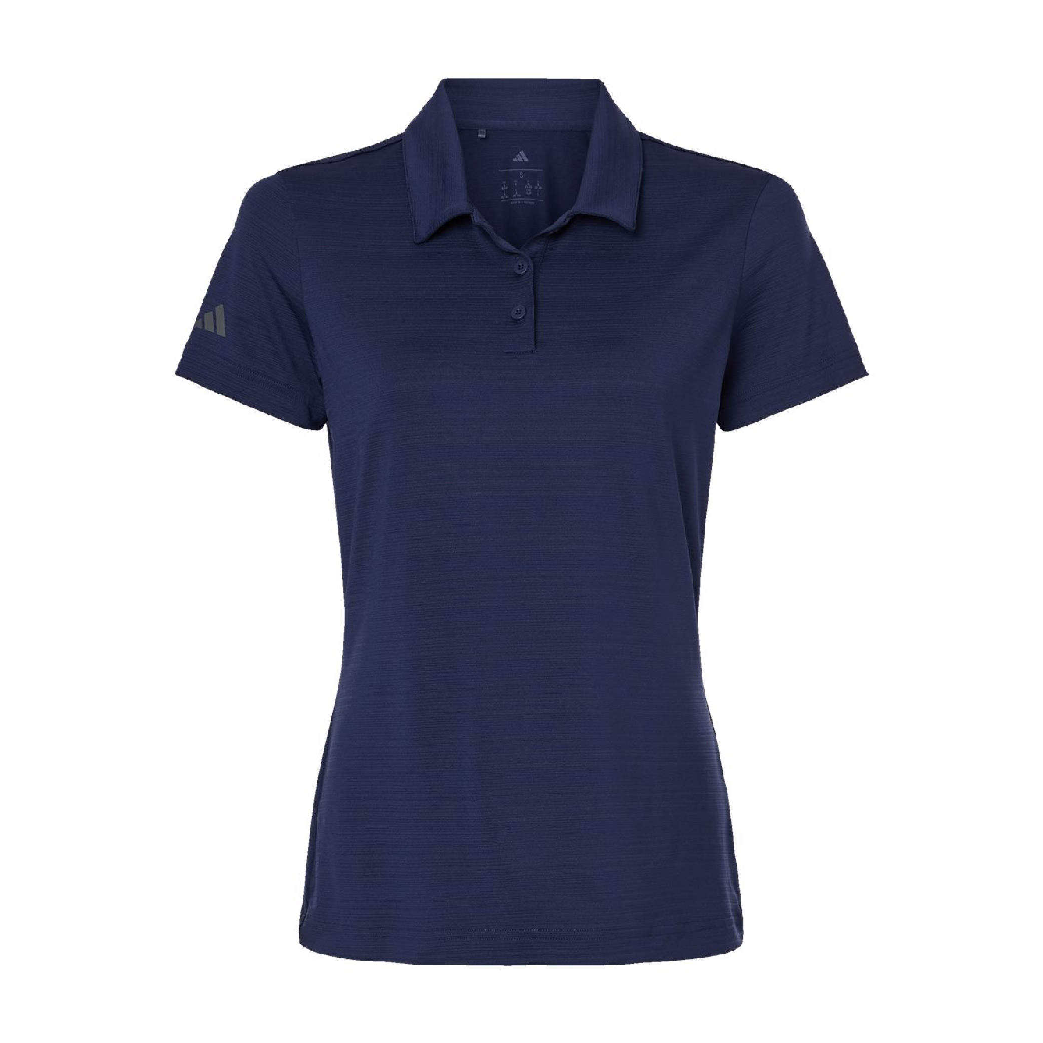 Adidas Women's Textured Stripe Polo - Dark Blue