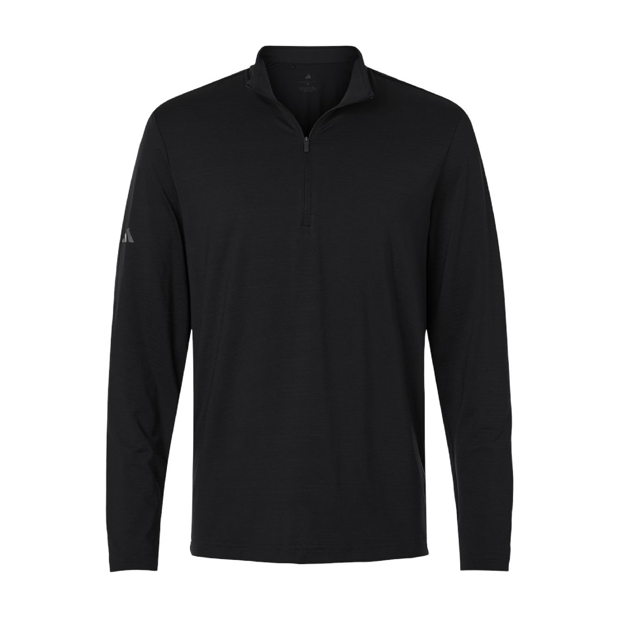 Adidas Men's Textured Stripe Quarter Zip Pullover - Black