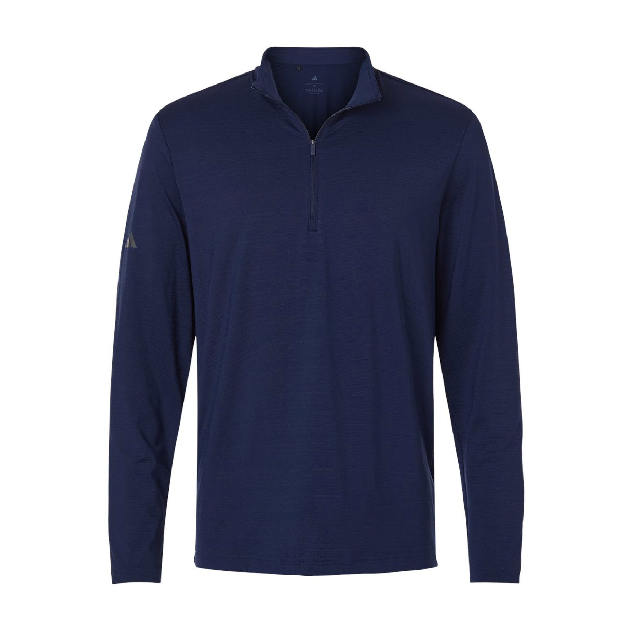 Adidas Men's Textured Stripe Quarter Zip Pullover - Dark Blue