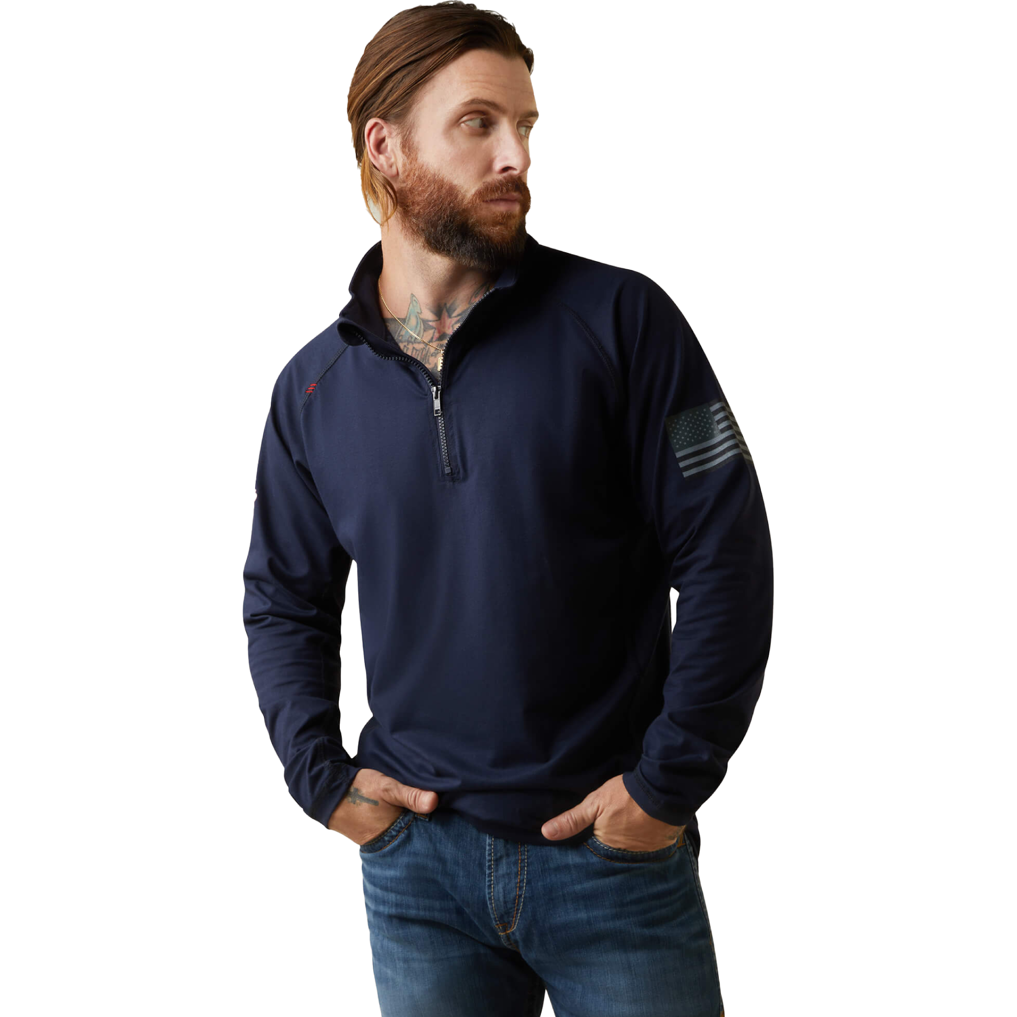 FR Combat Stretch Patriot 1/4 zip work shirt