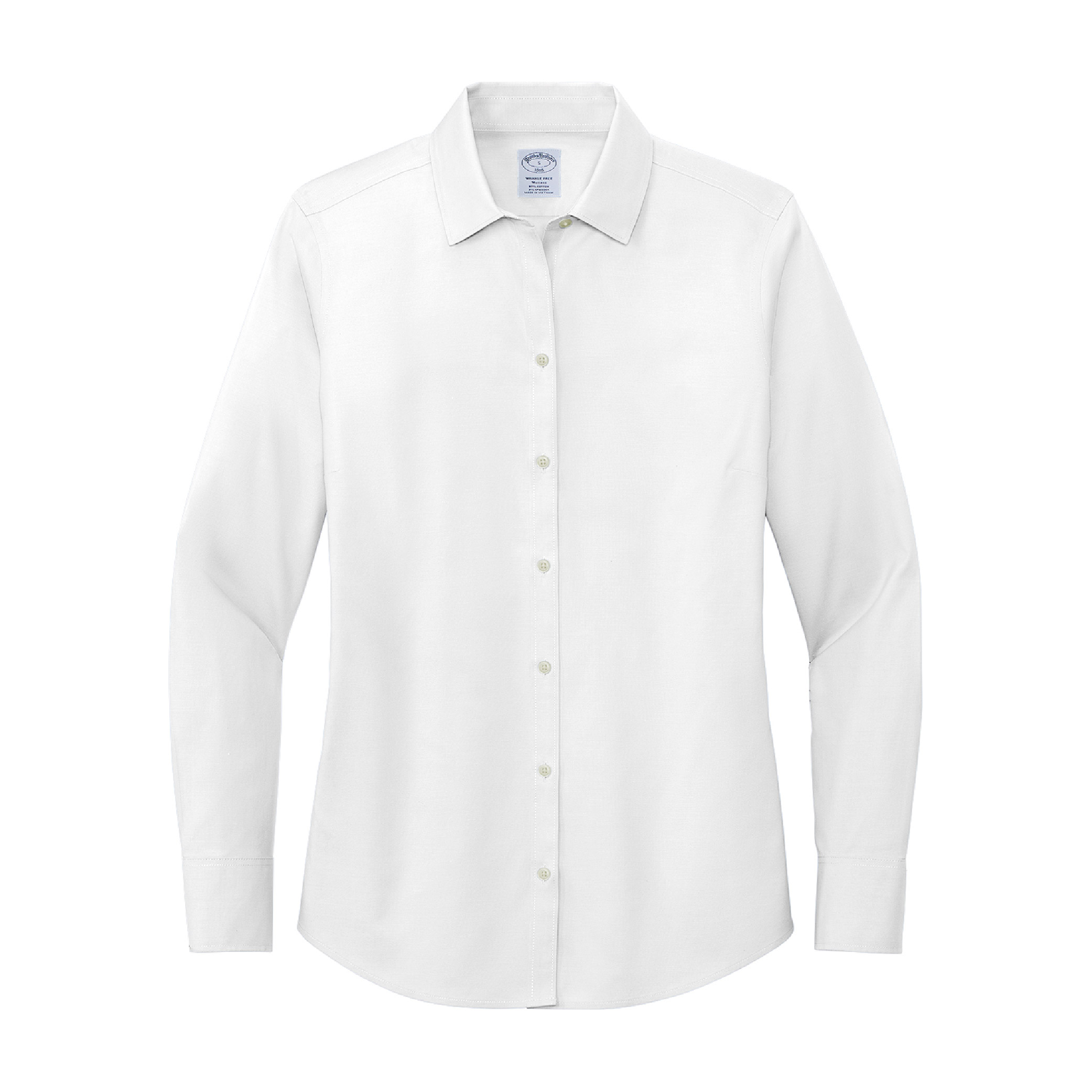 Brooks Brothers Women's Wrinkle-Free Stretch Pinpoint - White