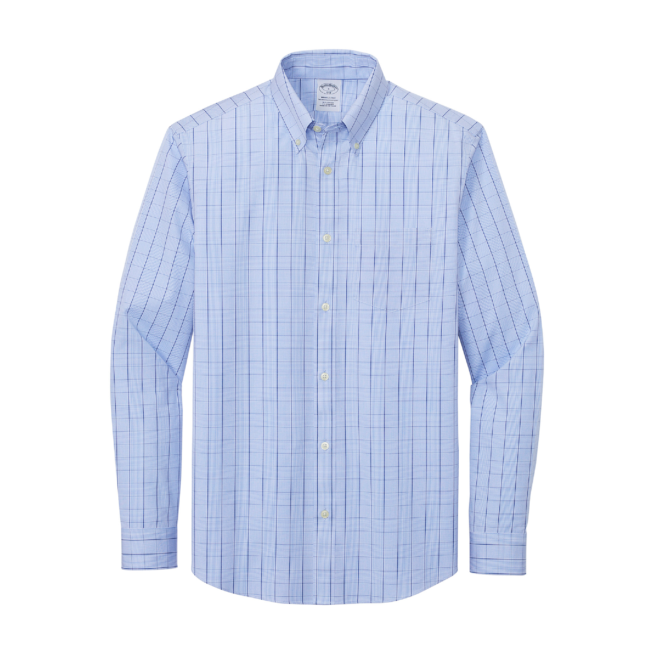 Brooks Brothers Wrinkle-Free Stretch Patterned Shirt - Newport Blue