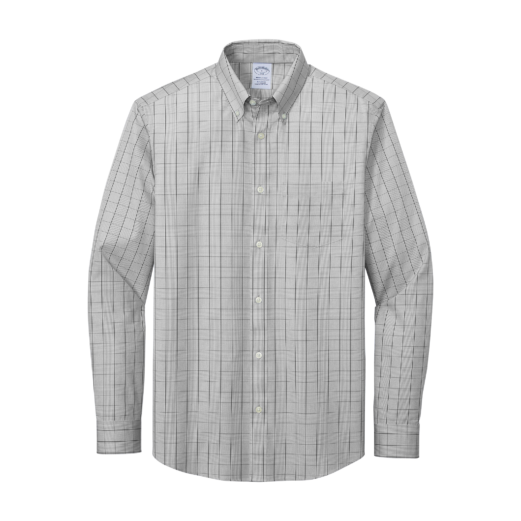 Brooks Brothers Wrinkle-Free Stretch Patterned Shirt - Shadow Grey