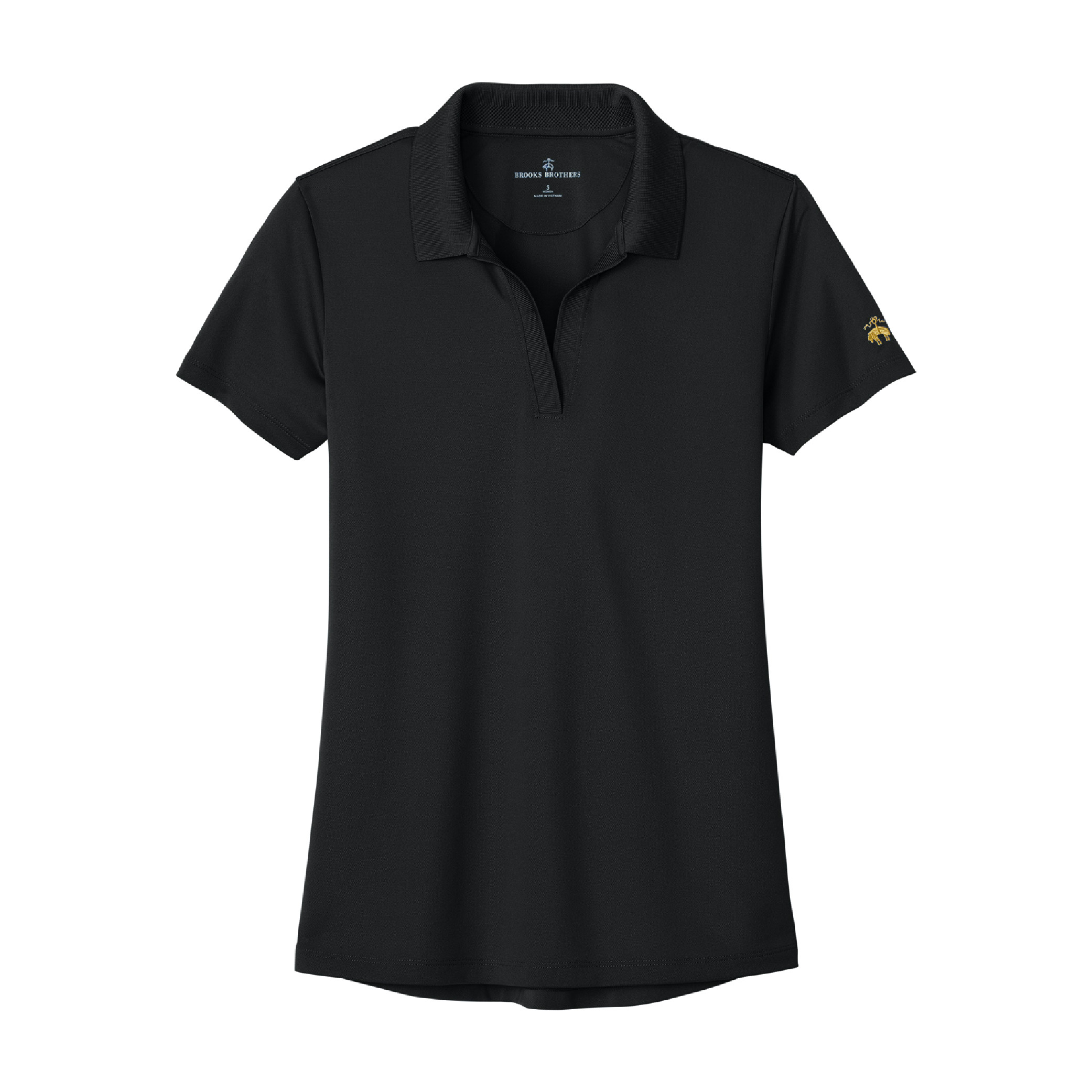 Brooks Brothers Women's Mesh Pique Performance Polo - Deep Black