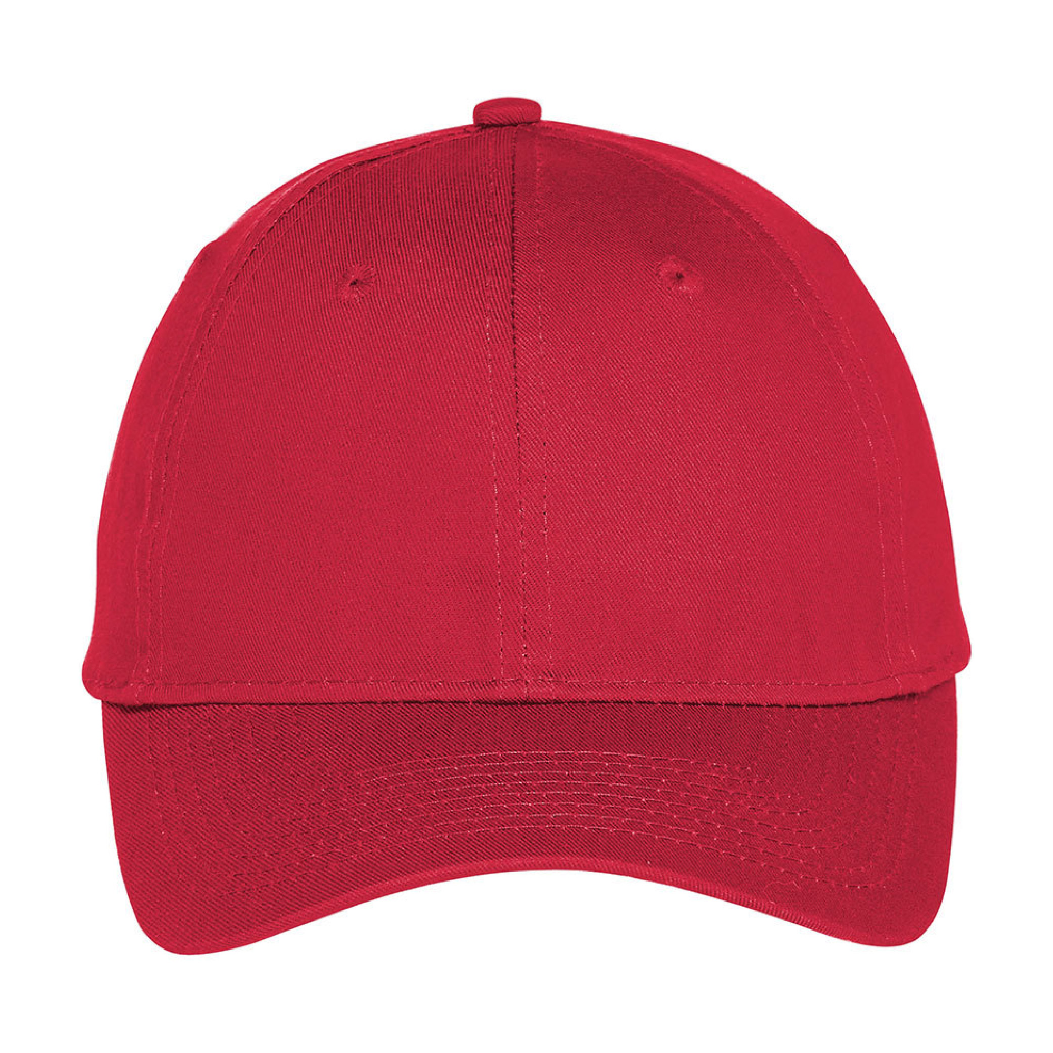 Port Authority Six-Panel Unstructured Twill Cap - Red