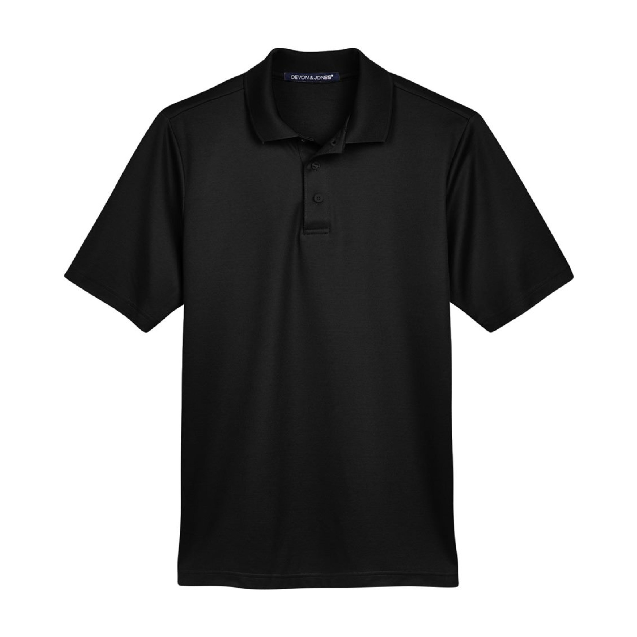 Devon & Jones Men's Crown Lux Plaited Polo - Black