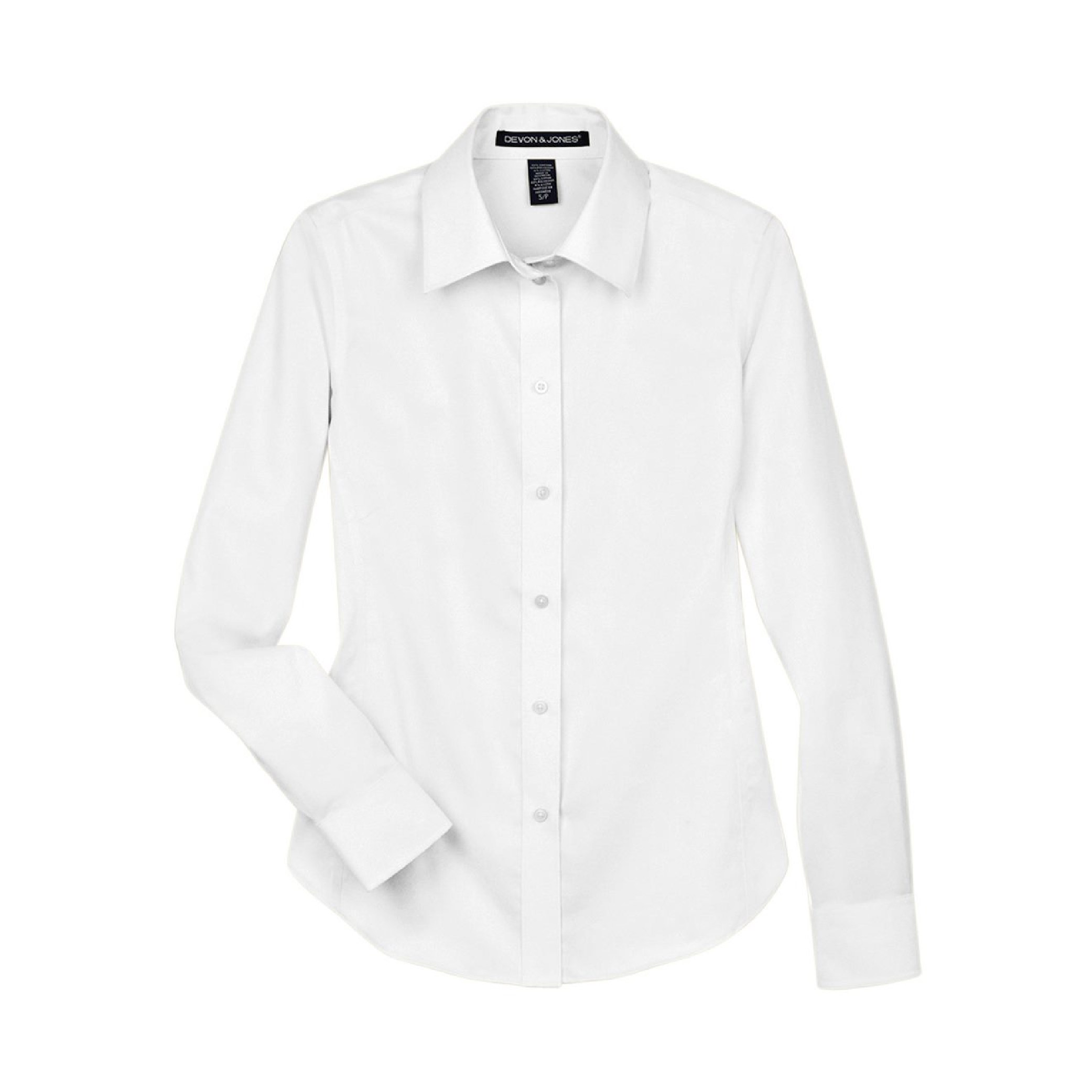 Devon & Jones Women's Solid Stretch Twill Woven Shirt - White