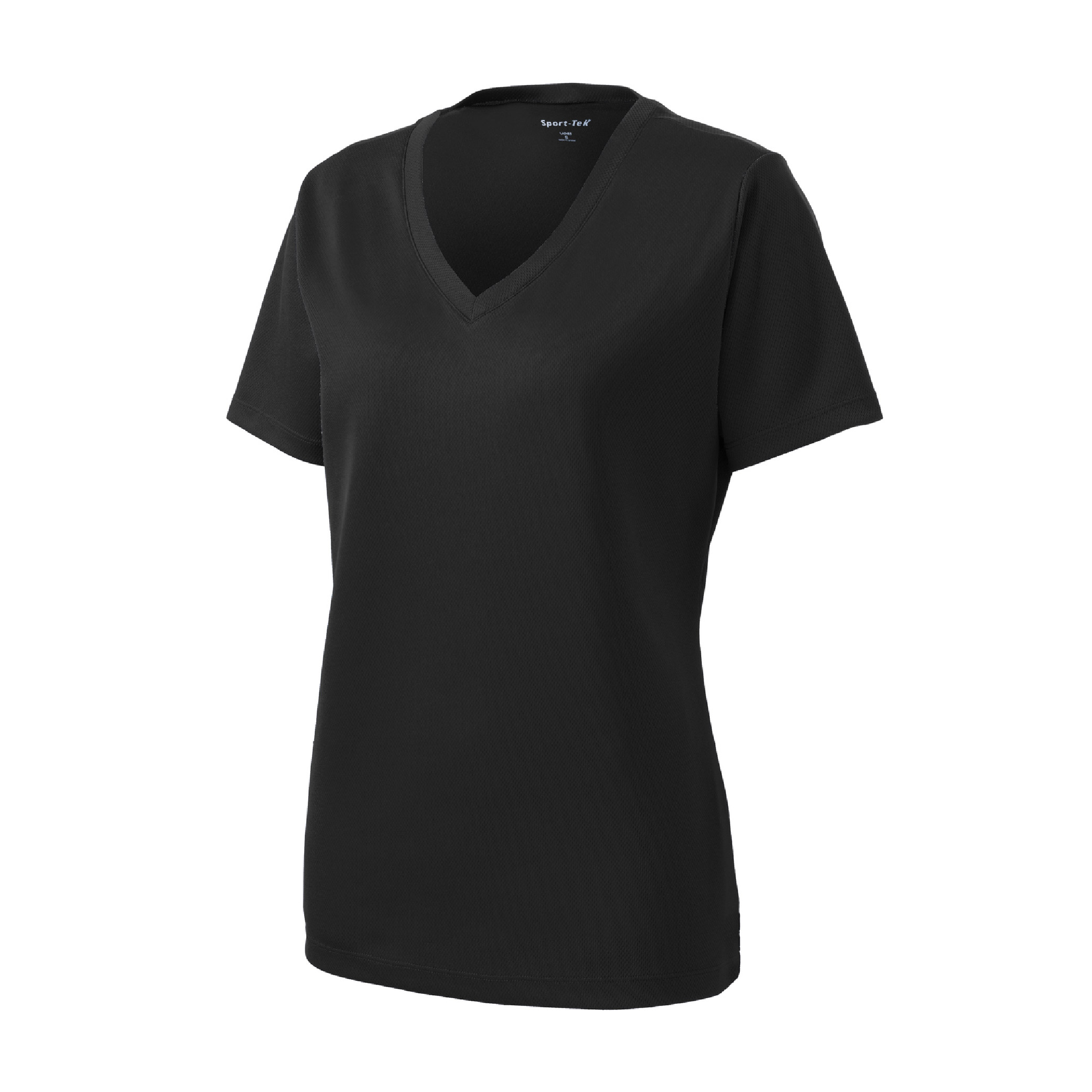 Sport-Tek Women's PosiCharge RacerMesh V-Neck Tee - Black