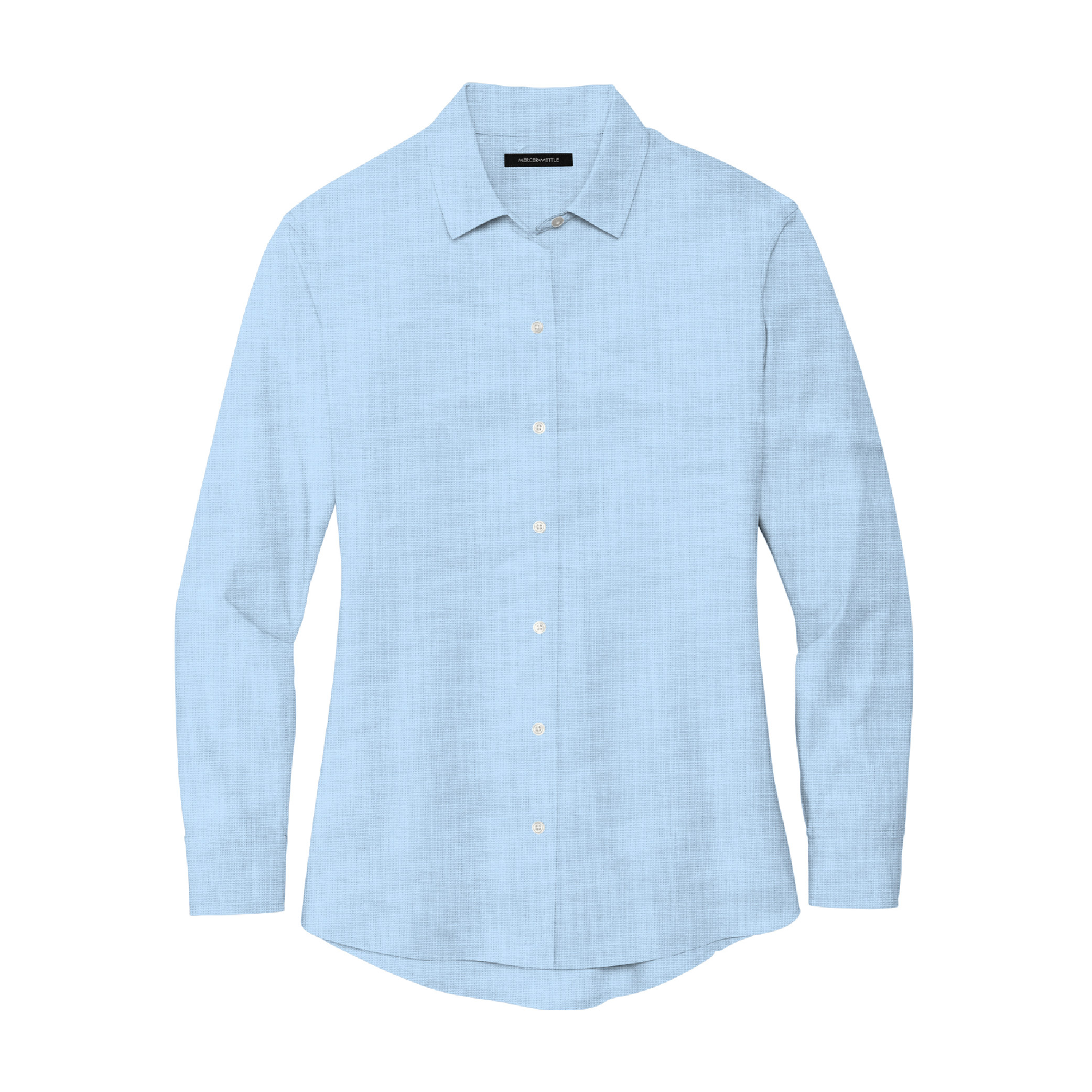Mercer+Mettle Women's Long Sleeve Stretch Woven Shirt - Air Blue End On End