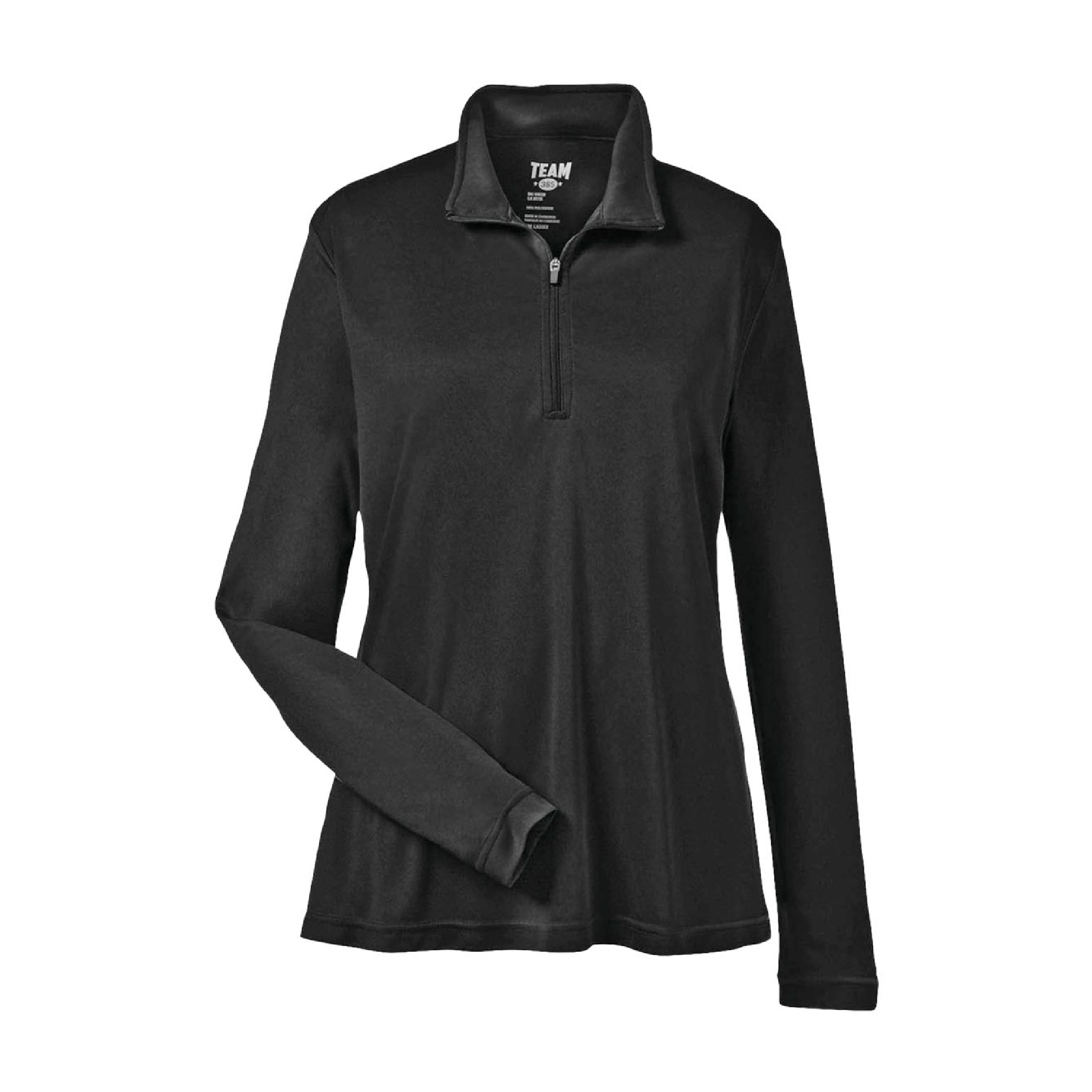 Team 365 Women's Zone Performance Quarter Zip Pullover - Black