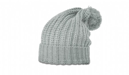 Richardson Chuck Cable Beanie w/Cuff & Pom - Heather Grey