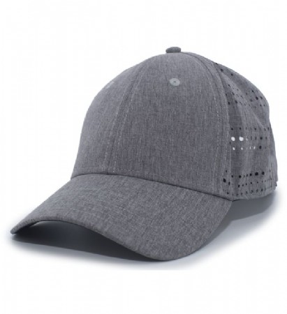 Pacific Headwear Perforated Hook-And-Loop Adjustable Cap - Grey Heather