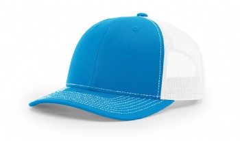 Richardson Snapback Trucker Cap - Cyan/White