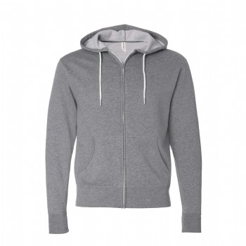 Independent Trading Lightweight Full-Zip Hooded Sweatshirt