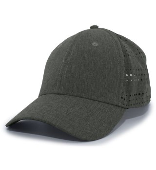 Pacific Headwear Perforated Hook-And-Loop Adjustable Cap - Loden Heather